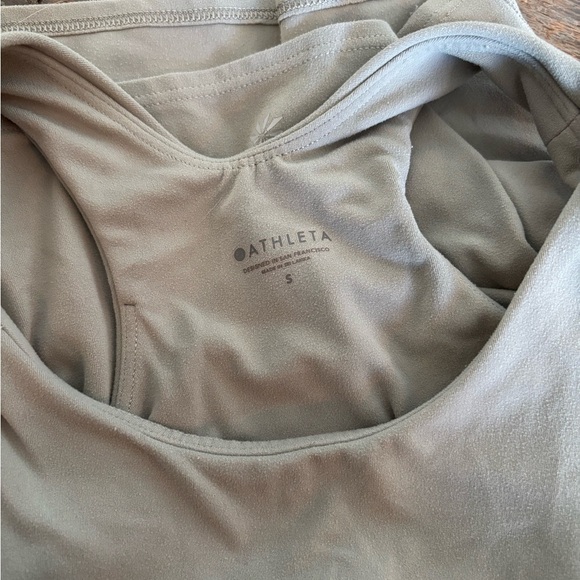 Athleta Conscious Crop Bra Tank Powervita Stretch Active Size Small Sage Green - Picture 2 of 3